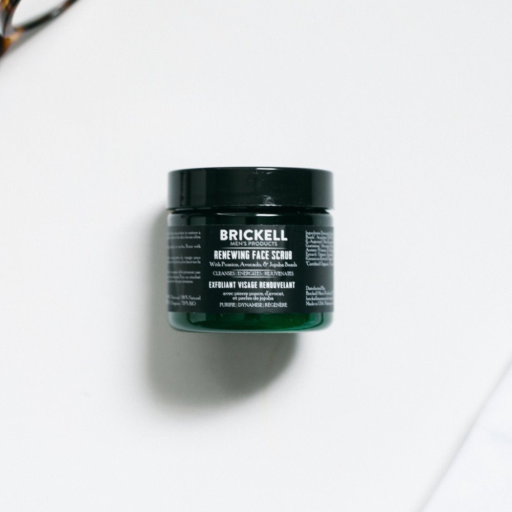Brickell Men’s Renewing Face Scrub for Men, Natural & Organic Exfoliating Facial Scrub - 2 oz